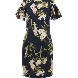 Tommy Hilfiger Navy Floral Sheath Dress